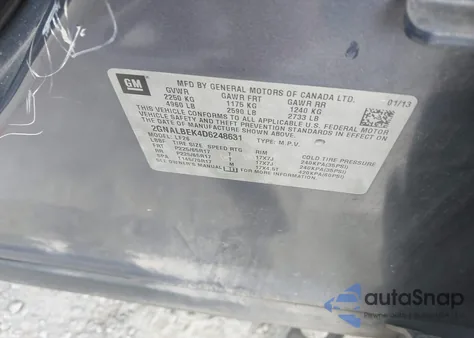 2013 Chevrolet Equinox Ls z USA, uszkodzony, nr VIN 2GNALBEK4D6248631